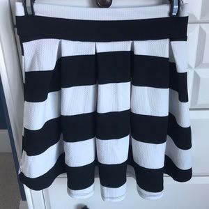 Black and white striped skirt